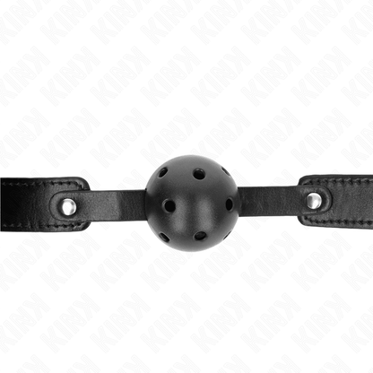 KINK - BLACK BREATHABLE BALL 4.5 CM GAG 65 x 2.5 CM - Kink&Play