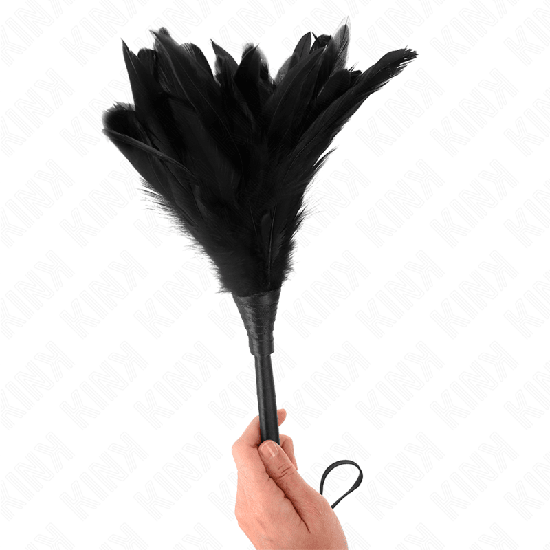 KINK - BLACK MAIDS HORN SHAPED TICKLE CHICKEN FEATHERS 36 CM - Kink&Play