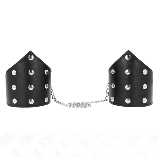 KINK - BLACK POINT STYLE WRISTBANDS WITH CHAIN ADJUSTABLE 17 - 23 CM X 8.5 CM - Kink&Play