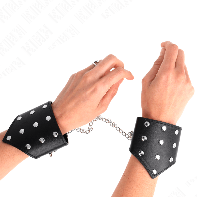 KINK - BLACK POINT STYLE WRISTBANDS WITH CHAIN ADJUSTABLE 17 - 23 CM X 8.5 CM - Kink&Play