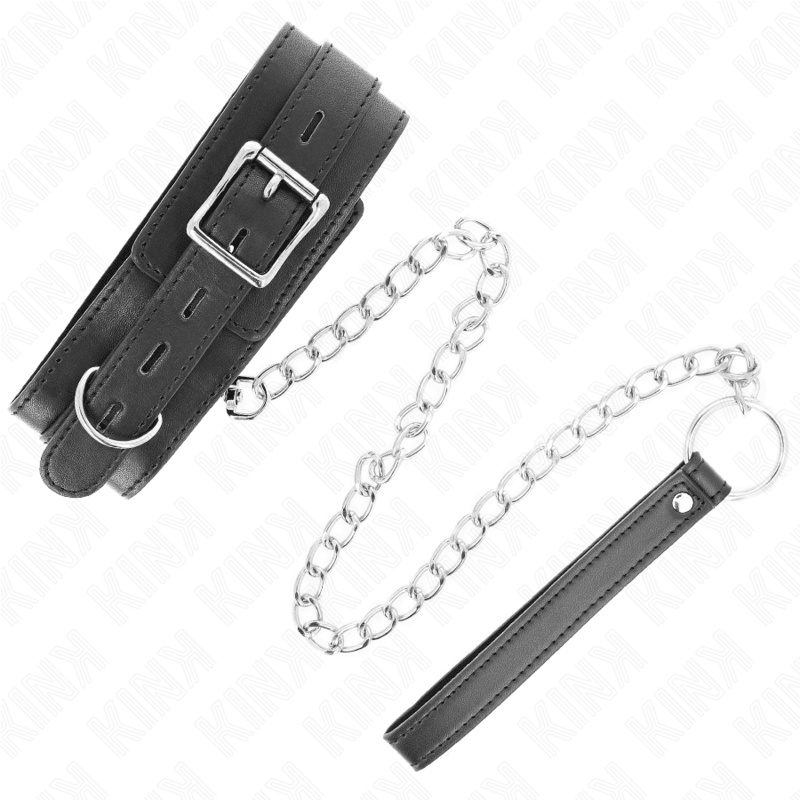 KINK - COLLAR WITH BELT 65 CM WITH STRAP BLACK 54 X 4.5 CM - Kink&Play
