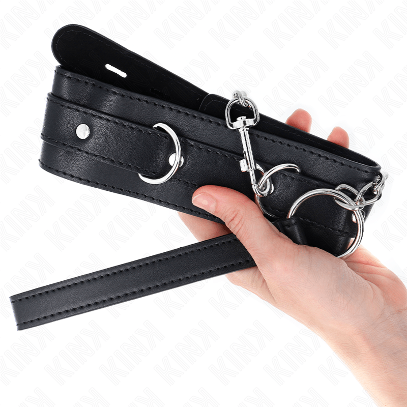 KINK - COLLAR WITH BELT 65 CM WITH STRAP BLACK 54 X 4.5 CM - Kink&Play