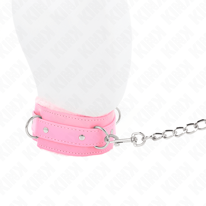 KINK - COLLAR WITH LEASH 65 CM WITH RESTRICTIONS PINK 36 - 42 CM X 5.5 CM - Kink&Play
