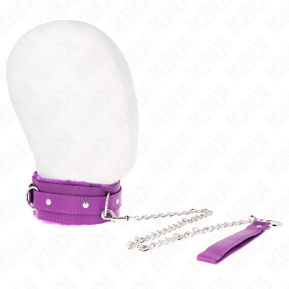 KINK - COLLAR WITH LEASH 65 CM WITH RESTRICTIONS PURPLE 36 - 42 CM X 5.5 CM - Kink&Play