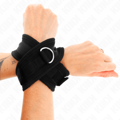 KINK - CROSS CUFFS BLACK 34 X 5.5 CM - Kink&Play