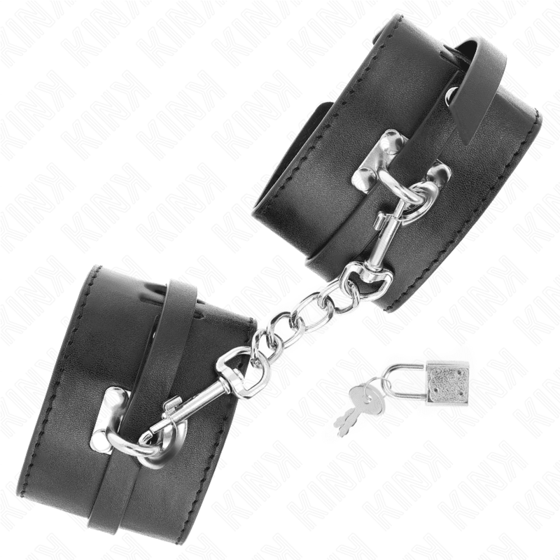 KINK - DELUXE LOCKING WRIST RESTRAINTS BLACK ADJUSTABLE 14.5 - 21 CM X 6 CM - Kink&Play