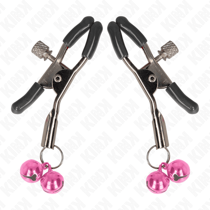 KINK - DOUBLE BELL NIPPLE CLAMP PINK 6 CM - Kink&Play