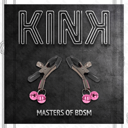 KINK - DOUBLE BELL NIPPLE CLAMP PINK 6 CM - Kink&Play