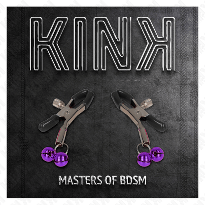 KINK - DOUBLE BELL NIPPLE CLAMP PURPLE 6 CM - Kink&Play