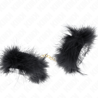 KINK - FEATHER HAND CUFFS WITH GOLD CHAIN MODEL 0 - Kink&Play