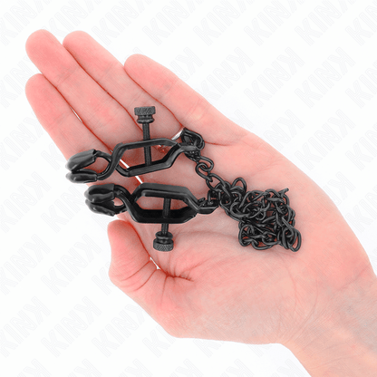 KINK - FLAT CHAIN NIPPLE CLAMPS BLACK 30 CM - Kink&Play