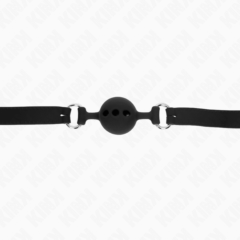 KINK - FULL SILICONE GAG 55 x 2 CM WITH 4 CM BALL SIZE S BLACK ADJUSTABLE 35 - 51 CM - Kink&Play