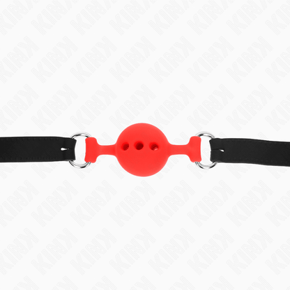 KINK - FULL SILICONE GAG 55 x 2 CM WITH 4 CM BALL SIZE S RED ADJUSTABLE 35 - 51 CM - Kink&Play