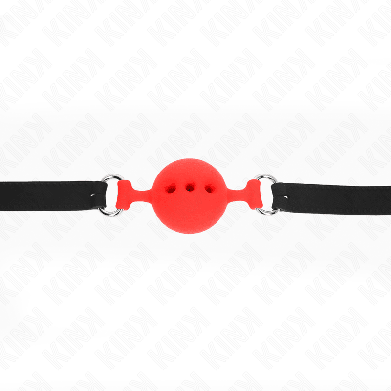 KINK - FULL SILICONE GAG 55 x 2 CM WITH 4.5 CM BALL SIZE M RED ADJUSTABLE 35 - 51 CM - Kink&Play
