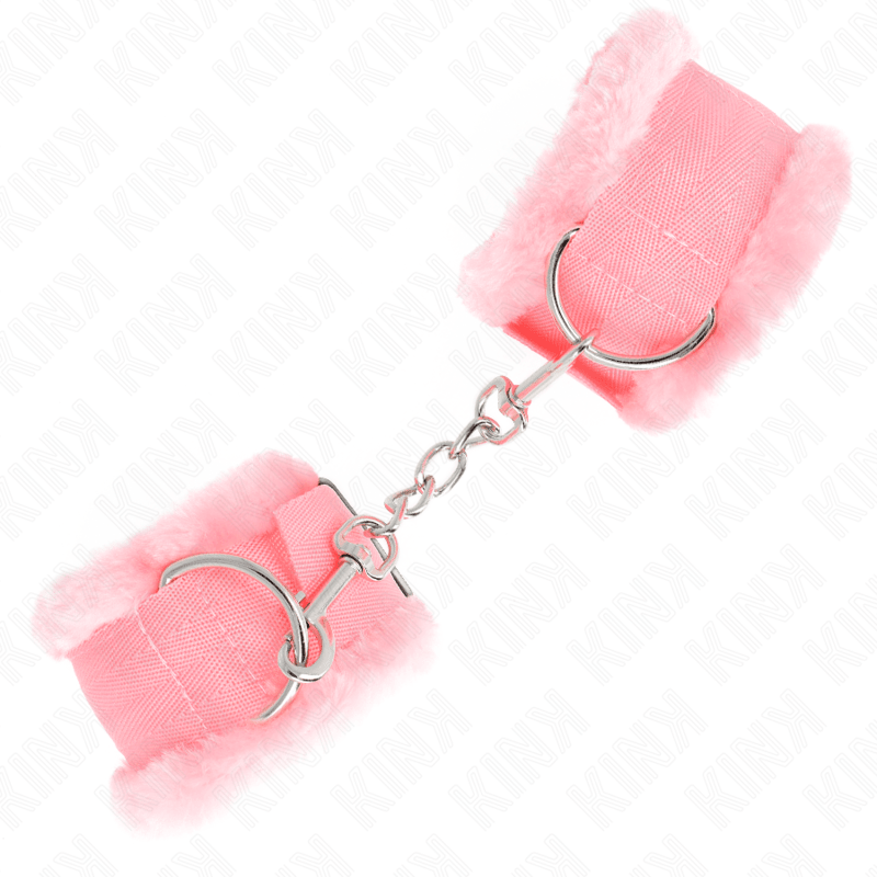 KINK - FURRY LINED WRIST RESTRAINTS PINK ADJUSTABLE 17 - 31 CM X 7 CM - Kink&Play