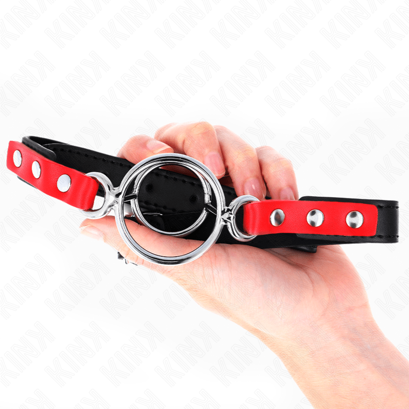 KINK - GAG WITH MULTIPLE O - RINGS 4 / 4.8 CM RED 38 X 56 CM - Kink&Play