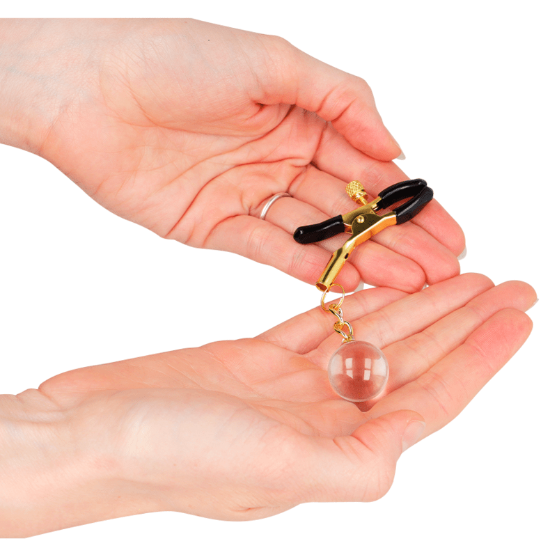 KINK - GLASS BEAD NIPPLE CLAMPS GOLD 6 CM - Kink&Play