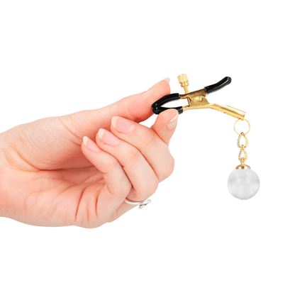 KINK - GLASS BEAD NIPPLE CLAMPS GOLD 6 CM - Kink&Play