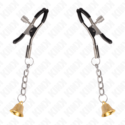 KINK - GOLD BELL PENDANT NIPPLE CLAMPS 6 CM - Kink&Play