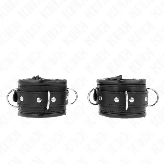 KINK - HEAVY WRIST RESTRAINTS WITH BLACK FUR LINED ADJUSTABLE 20 - 30 CM X 6 CM - Kink&Play
