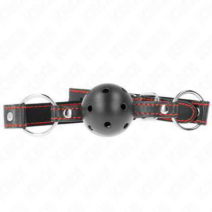 KINK - HOLLOW HARD BLACK BALL GAG MODEL 2 65 x 2.5 CM - Kink&Play