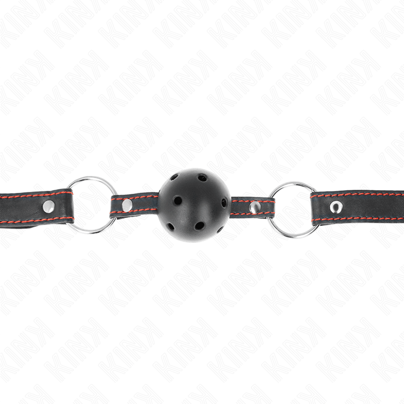 KINK - HOLLOW HARD BLACK BALL GAG MODEL 2 65 x 2.5 CM - Kink&Play