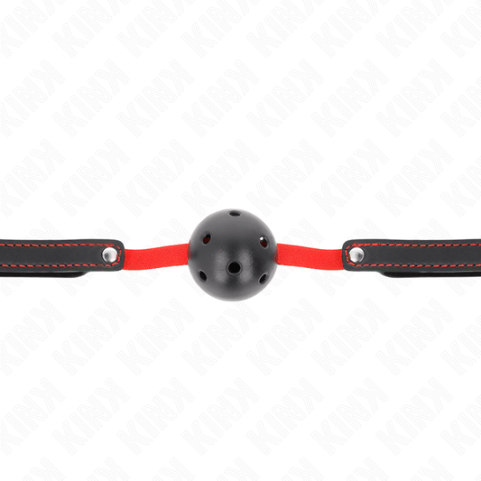 KINK - HOLLOW HARD MOUTH 4.5 CM GAG WITH ELASTIC BELT 56 x 1.5 CM - Kink&Play