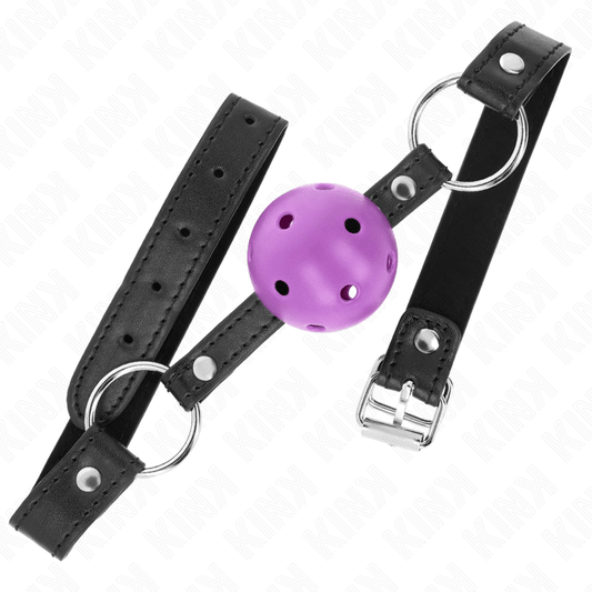 KINK - HOLLOW HARD PURPLE BALL 4.5 CM GAG 63.5 X 2 CM - Kink&Play