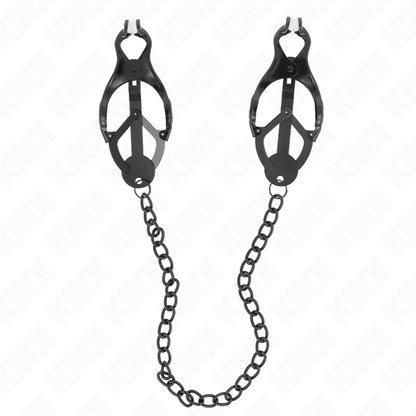 KINK - JAPANESE CLOVER NIPPLE CLAMPS WITH CHAIN BLACK 30 CM - Kink&Play