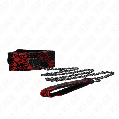 KINK - LACE NECKLACE WITH BELT WITH REAL LEATHER BELT 105 CM / 44 X 5.5 CM - Kink&Play