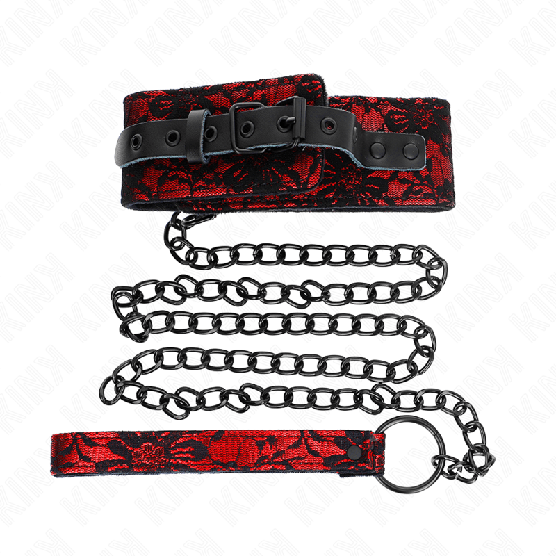 KINK - LACE NECKLACE WITH BELT WITH REAL LEATHER BELT 105 CM / 44 X 5.5 CM - Kink&Play