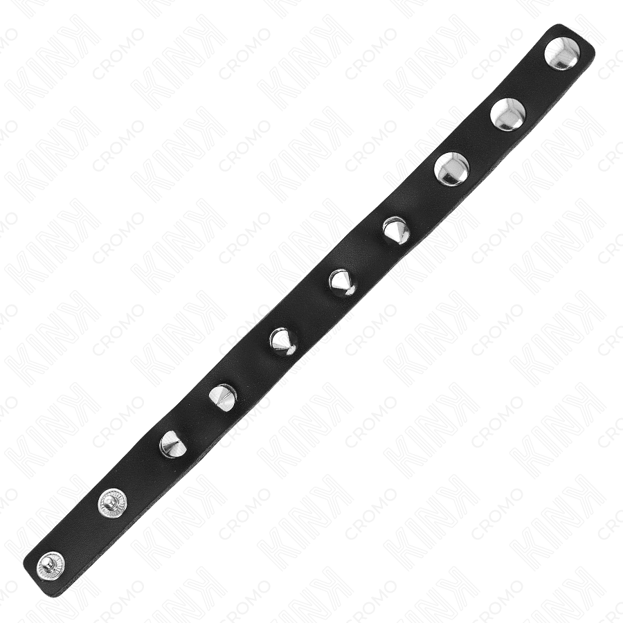 KINK - LEATHER PENIS RING WITH SPIKES 21.5 X 1.6 CM - Kink&Play