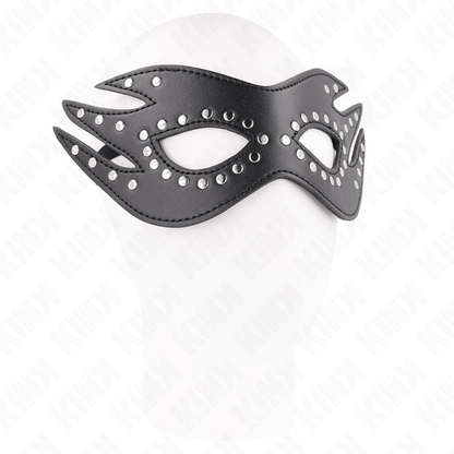 KINK - LEATHERETTE MASK WITH RIVETS MODEL 3 26 x 9.5 CM - Kink&Play