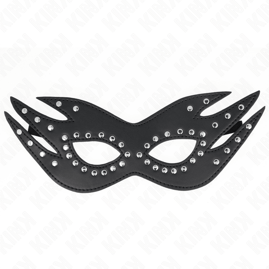 KINK - LEATHERETTE MASK WITH RIVETS MODEL 3 26 x 9.5 CM - Kink&Play