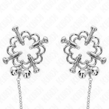 KINK - METAL FLOWER NIPPLE CLAMPS WITH CHAIN - Kink&Play