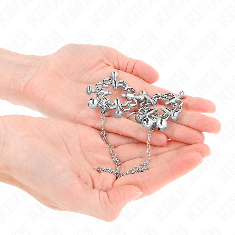 KINK - METAL FLOWER NIPPLE CLAMPS WITH CHAIN - Kink&Play