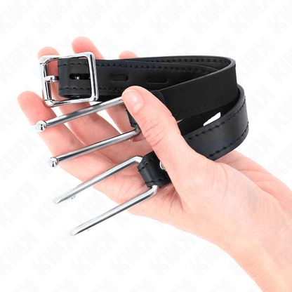 KINK - METAL HOOK GAG 11.5 CM WITH LEATHERETTE STRAP ADJUSTABLE 39 - 58 CM X 2 CM - Kink&Play