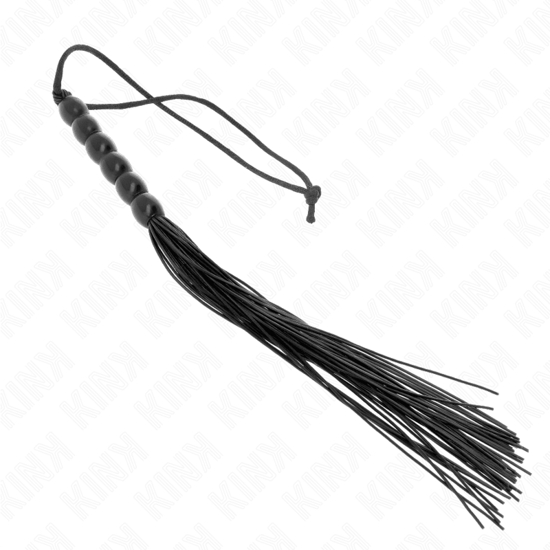 KINK - MINI SILICONE WHIP WITH 6 BLACK BEADS 26 CM - Kink&Play