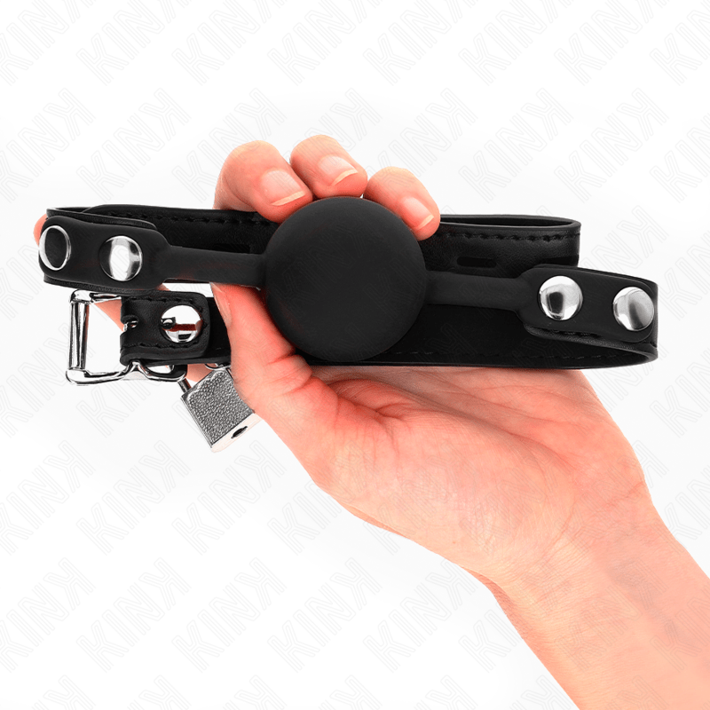 KINK - MODEL 1 SILICONE BALL 4 CM GAG WITH LOCK 60 x 2 CM - Kink&Play