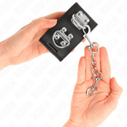 KINK - MULTIPOSITION WRIST RESTRAINTS WITH PADLOCK CLOSURE BLACK ADJUSTABLE 16 - 23 CM X 5.5 CM - Kink&Play