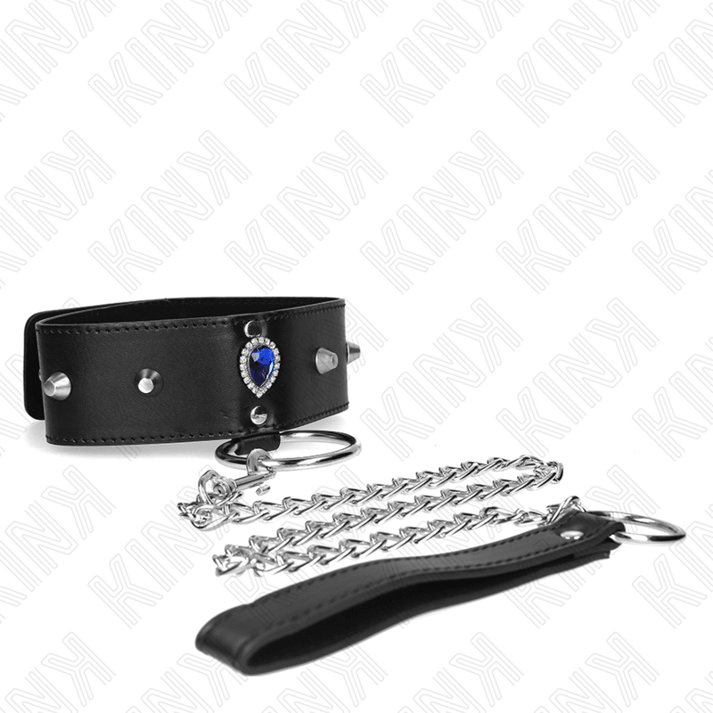 KINK - NECKLACE 65 CM WITH STRAP WITH BLUE DIAMONDS ADJUSTABLE 36 - 43 CM X 5 CM - Kink&Play