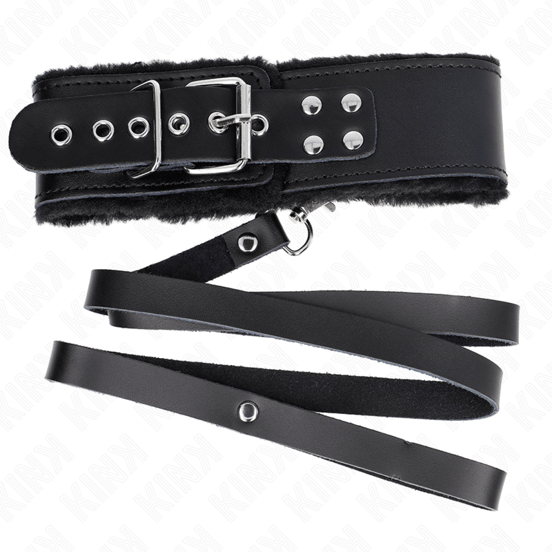 KINK - NECKLACE WITH BELT 116 CM WITH BLACK LEATHER STRAP ADJUSTABLE 40 - 48 CM X 6 CM - Kink&Play