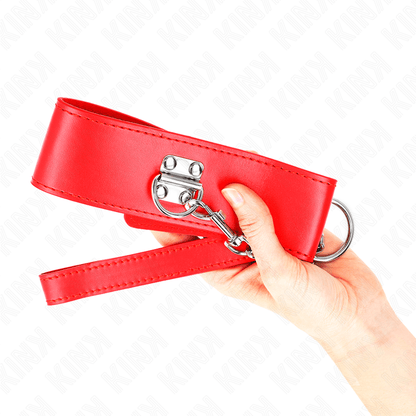 KINK - NECKLACE WITH BELT 65 CM WITH WIDE RED STRAP ADJUSTABLE 33.5 - 41 CM X 5 CM - Kink&Play