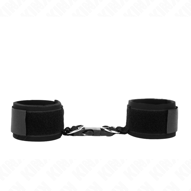 KINK - NEOPRENE HOOK&LOOP FASTENER WRIST RESTRAINTS BLACK ADJUSTABLE 22 - 34 CM - Kink&Play