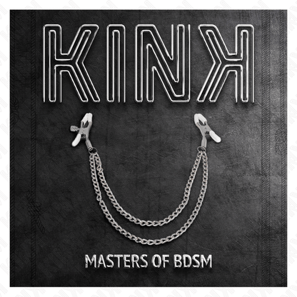 KINK - NIPPLE CLAMPS WITH 2 THIN CHAINS SILVER 20/23 CM - Kink&Play