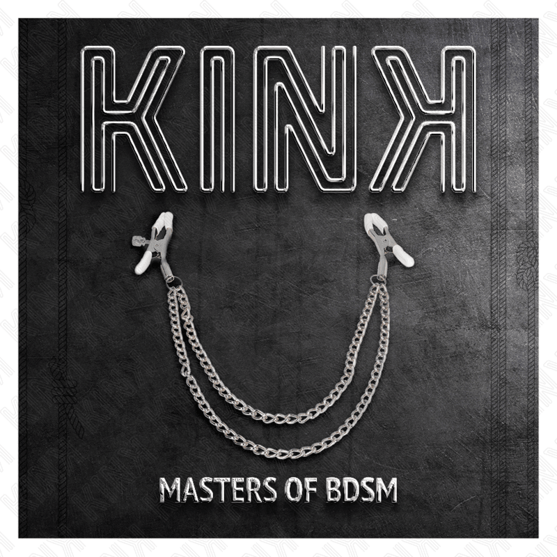 KINK - NIPPLE CLAMPS WITH 2 THIN CHAINS SILVER 20/23 CM - Kink&Play
