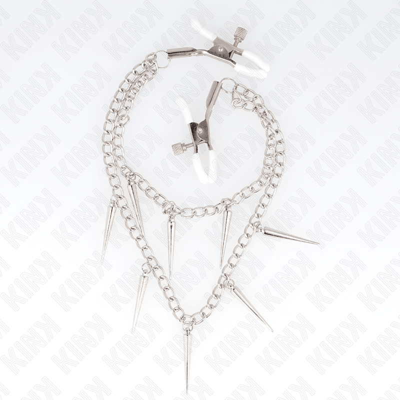 KINK - NIPPLE CLAMPS WITH SPIKES CHAINS 30 CM - Kink&Play