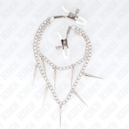 KINK - NIPPLE CLAMPS WITH SPIKES CHAINS 30 CM - Kink&Play