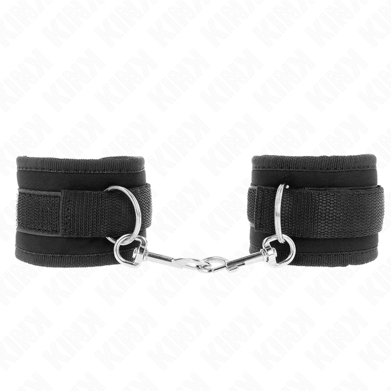 KINK - NYLON BIND HOOK&LOOP WRIST RESTRAINTS BLACK MODEL 2 ADJUSTABLE 18 - 35 CM X 6 CM - Kink&Play