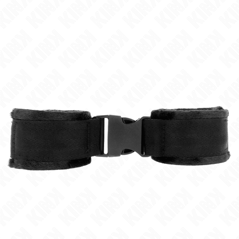 KINK - NYLON BIND HOOK&LOOP WRIST RESTRAINTS RED - BLACK MODEL 1 AJDUSTABLE 25 - 35 CM X 6 CM - Kink&Play